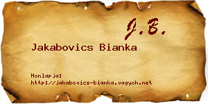 Jakabovics Bianka névjegykártya